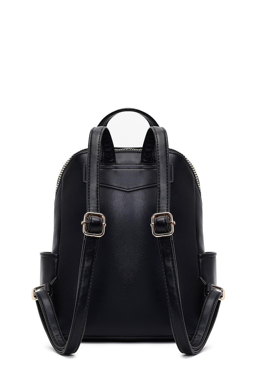 Women's Black Patterned Backpack