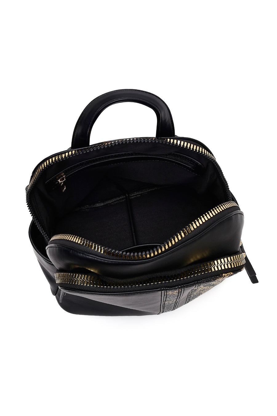 Women's Black Patterned Backpack