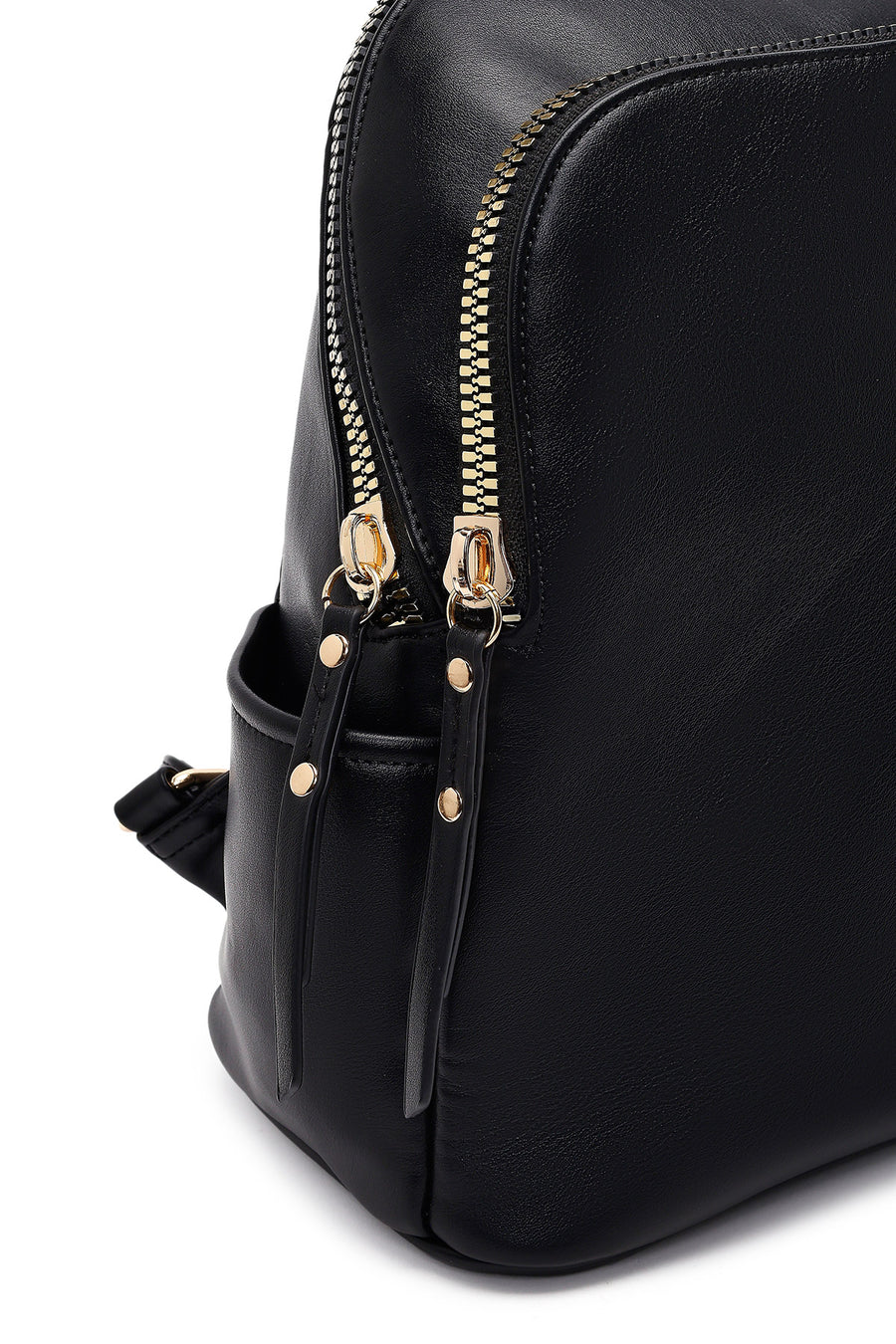 Women's Black Patterned Backpack