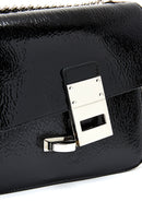 Women's Black Chain Strap Patent Leather Evening Crossbody Bag | Derimod