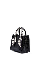 Kadın Siyah Uzun Askılı Kroko Desenli Mini Kol Çantası | Derimod