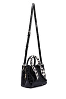 Kadın Siyah Uzun Askılı Kroko Desenli Mini Kol Çantası | Derimod