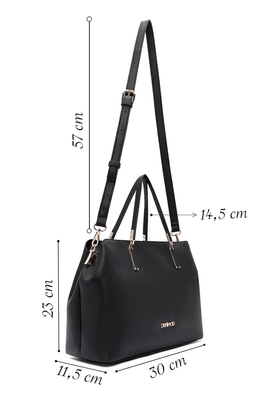 Women's Black Long Strap Classic Shoulder Bag