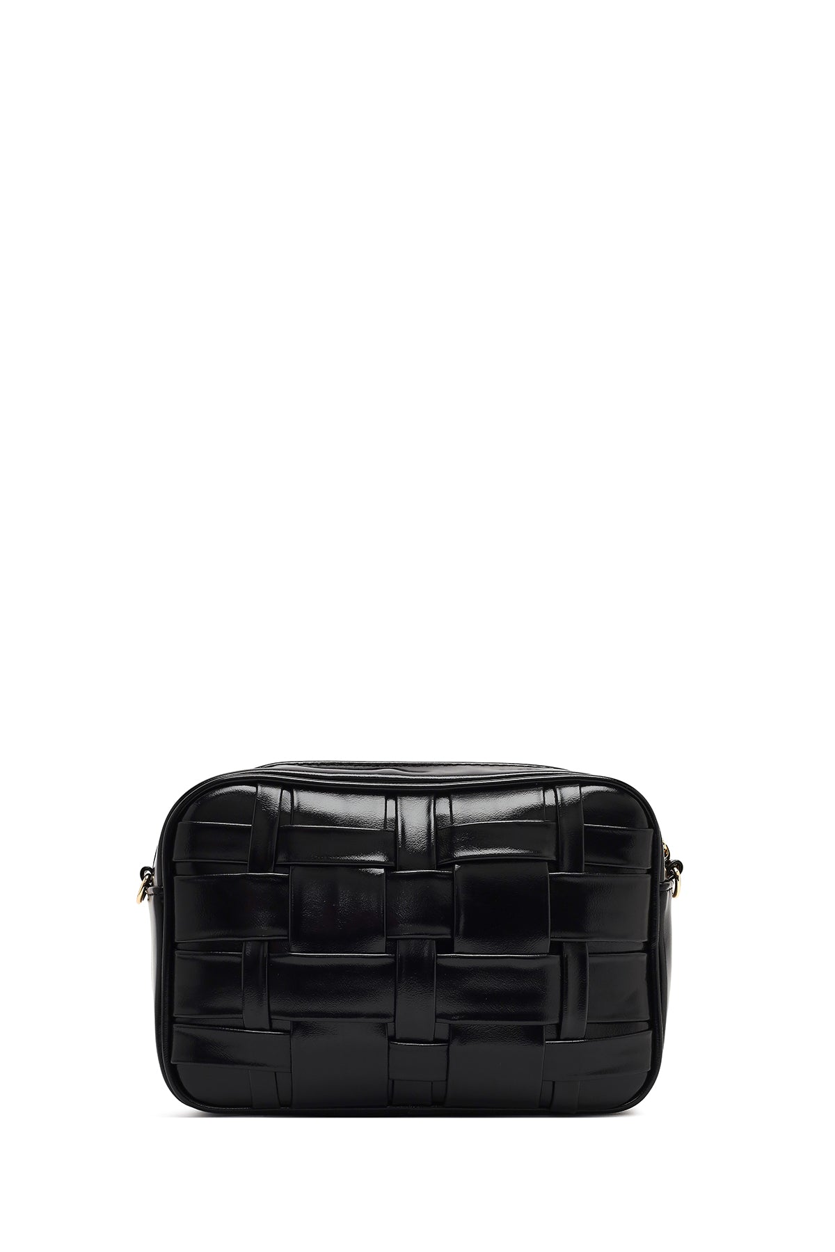 Kadın Siyah Uzun Askılı Örgülü Çapraz Çanta