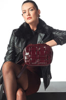 Kadın Bordo Uzun Askılı Örgülü Çapraz Çanta | Derimod