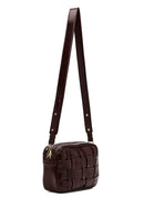 Kadın Bordo Uzun Askılı Örgülü Çapraz Çanta | Derimod