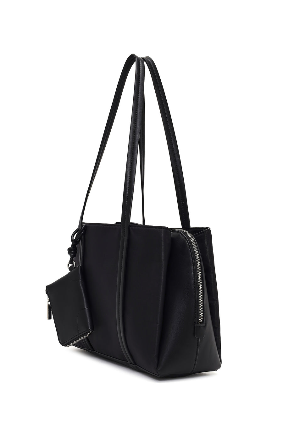 Women's Black Accessorized Classic Shoulder Bag
