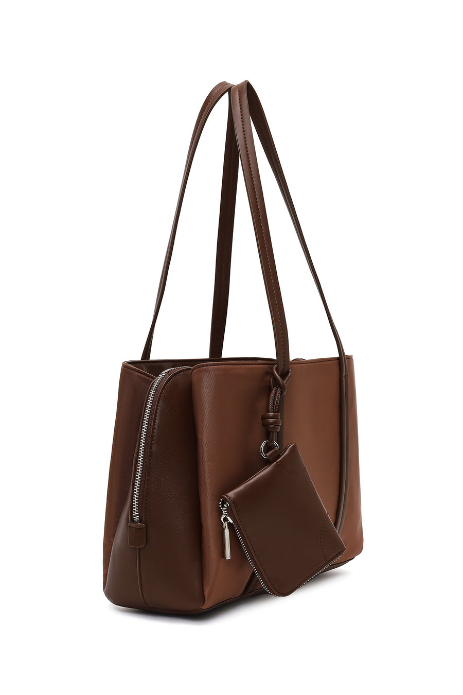 Women's Brown Accessorized Classic Shoulder Bag