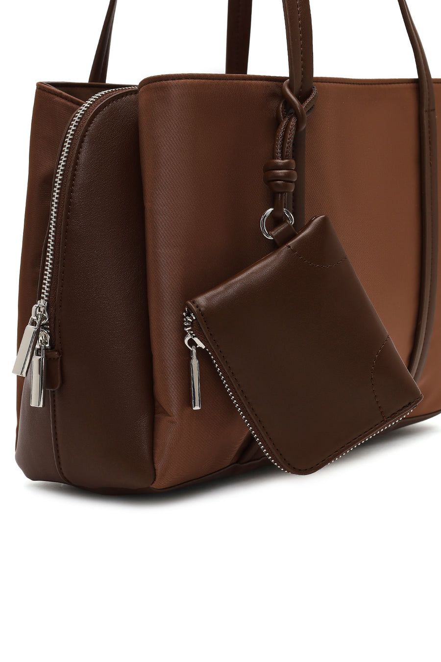 Women's Brown Accessorized Classic Shoulder Bag