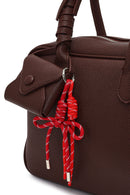 Kadın Bordo Uzun Askılı Charmlı Kol Çantası | Derimod