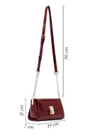Kadın Bordo Uzun Askılı Rugan Mini Çapraz Çanta | Derimod