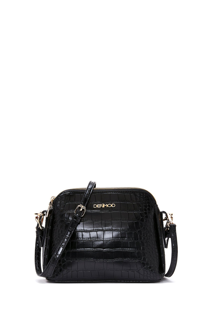 Women's Black Long Strapped Crocodile Pattern Crossbody Bag 25WBD2820E3 | Derimod