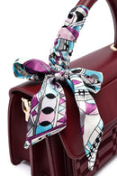 Kadın Bordo Uzun Askılı Baskılı Çapraz Çanta | Derimod