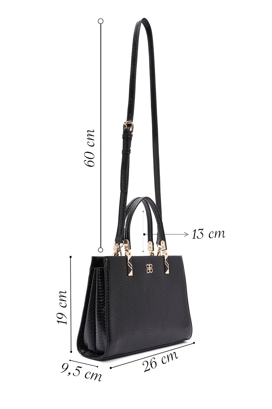 Women's Black Long Strap Printed Shoulder Bag