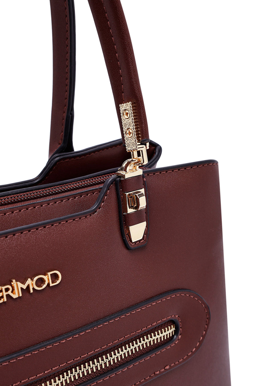 Woman Brown Long Strap Classic Handbag