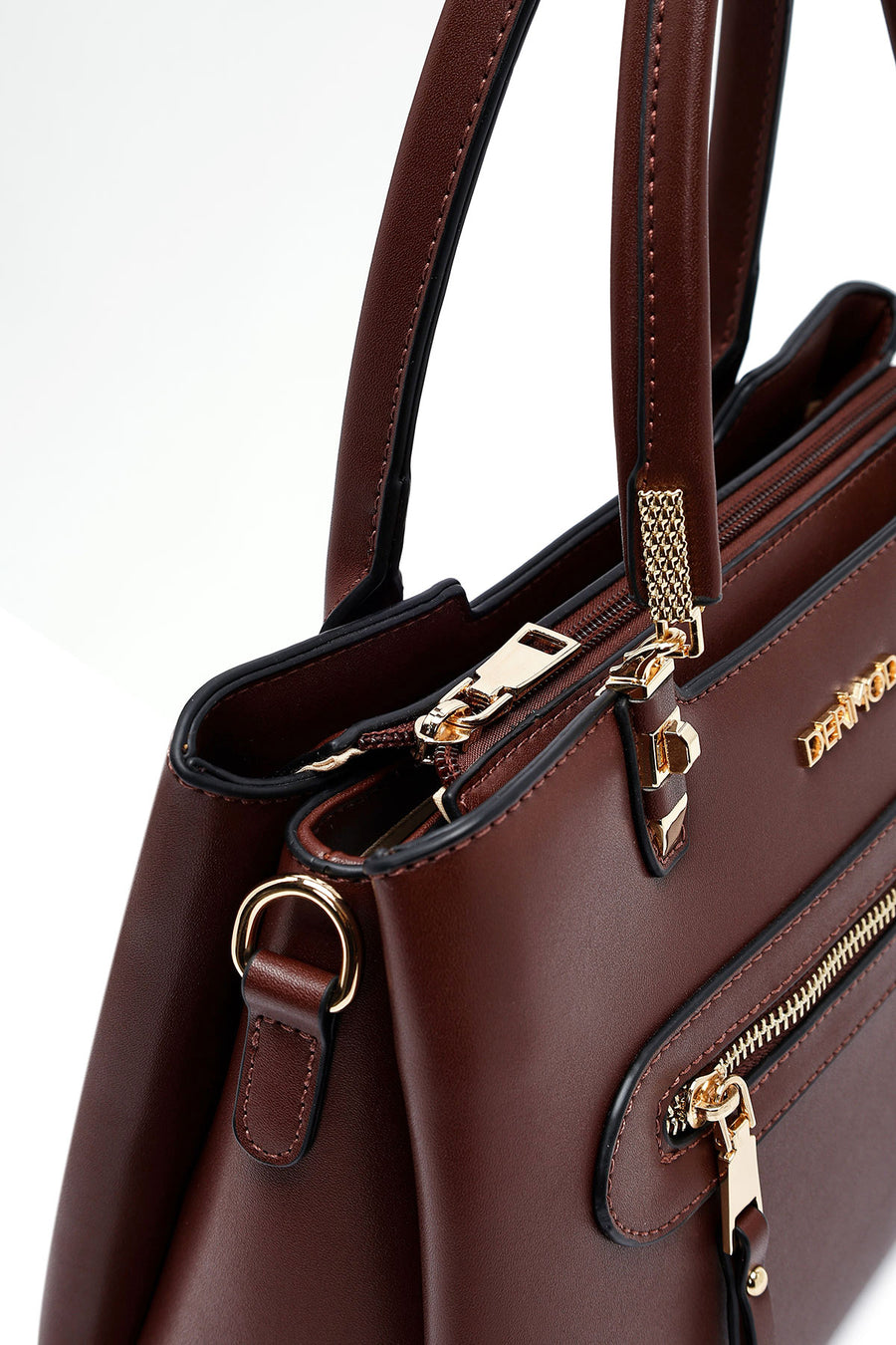 Woman Brown Long Strap Classic Handbag