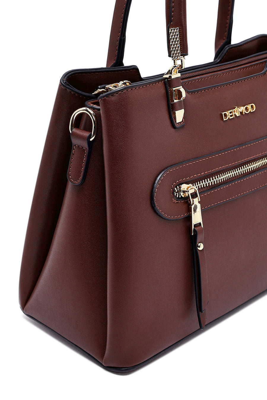 Woman Brown Long Strap Classic Handbag