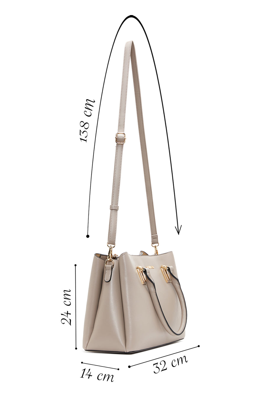 Women's Gray Long Strap Shoulder Bag