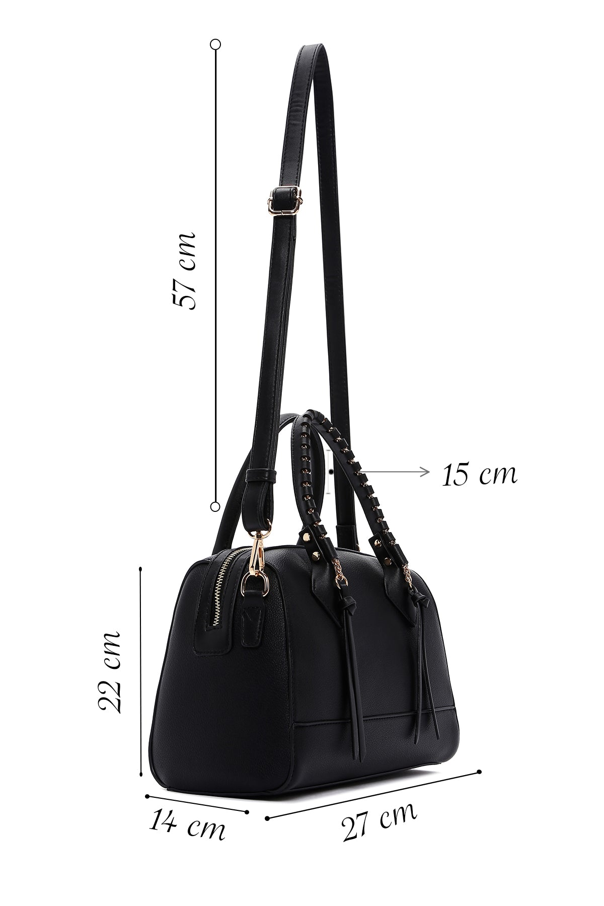 Kadın Siyah Uzun Askılı Kol Çantası