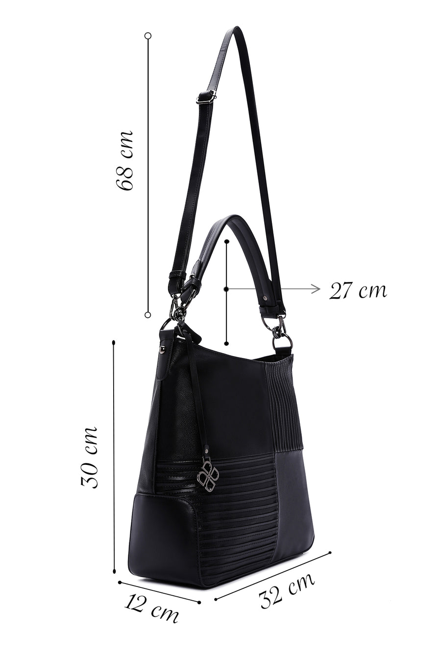 Women's Black Long Strap Shoulder Bag