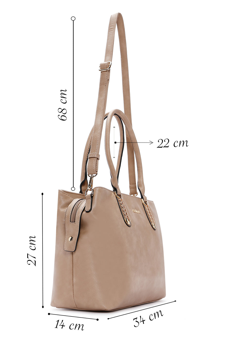 Women's Beige Long Strap Shoulder Bag