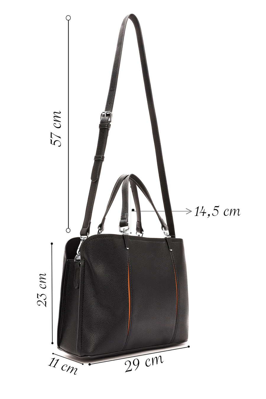 Women's Black Long Strap Shoulder Bag