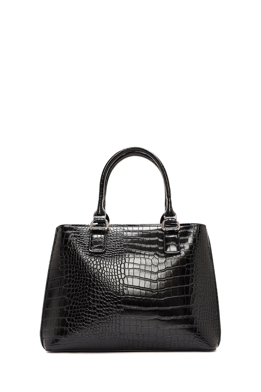 Women's Black Long Strap Crocodile Sleeve Bag