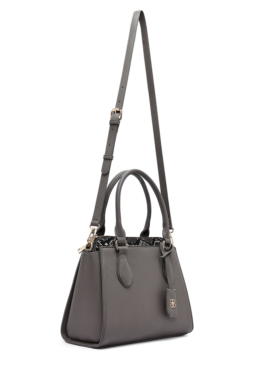 Woman Grey Long Strap Classic Shoulder Bag
