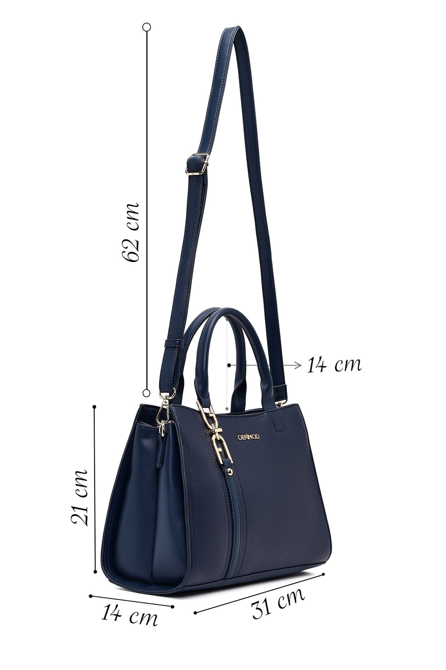 Women's Navy Blue Long Strap Classic Shoulder Bag