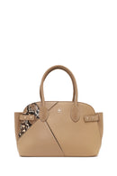 Women's Beige Long Strap Patterned Shoulder Bag | Derimod