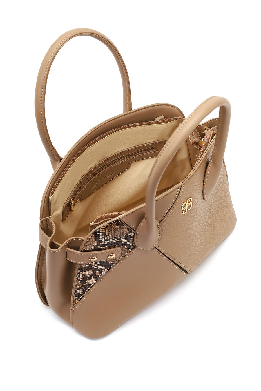 Women's Beige Long Strap Patterned Shoulder Bag