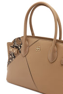 Women's Beige Long Strap Patterned Shoulder Bag | Derimod