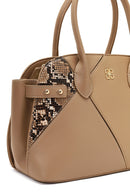 Women's Beige Long Strap Patterned Shoulder Bag | Derimod