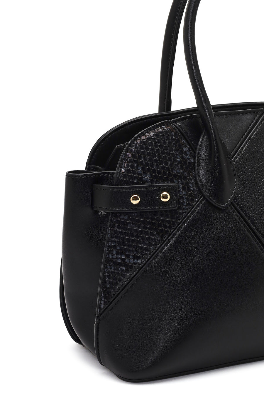 Women's Black Long Strapped Patterned Shoulder Bag