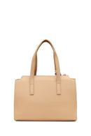 Women's Beige Long Strap Patterned Shoulder Bag | Derimod