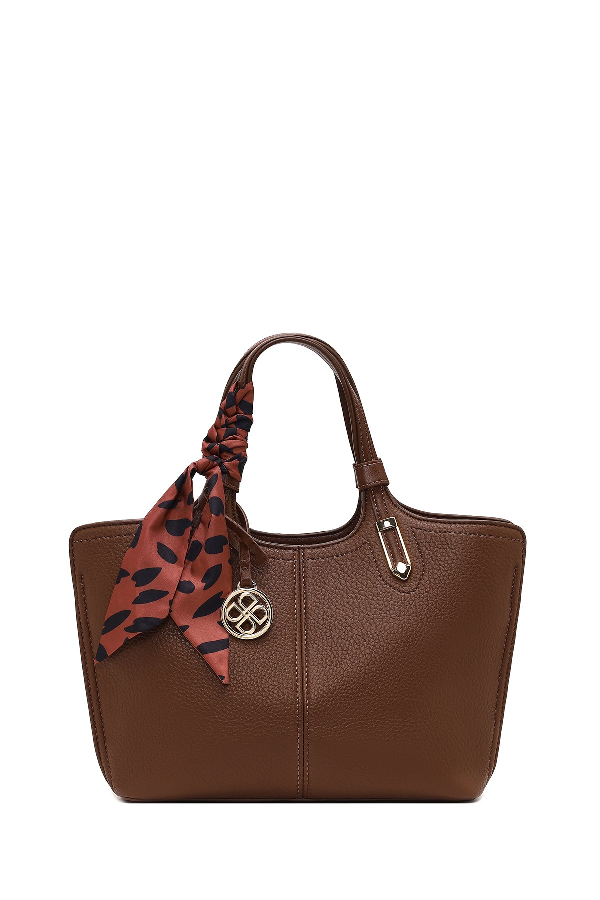 Kadın Kahverengi Uzun Askılı AKsesuarlı Kol Çantası