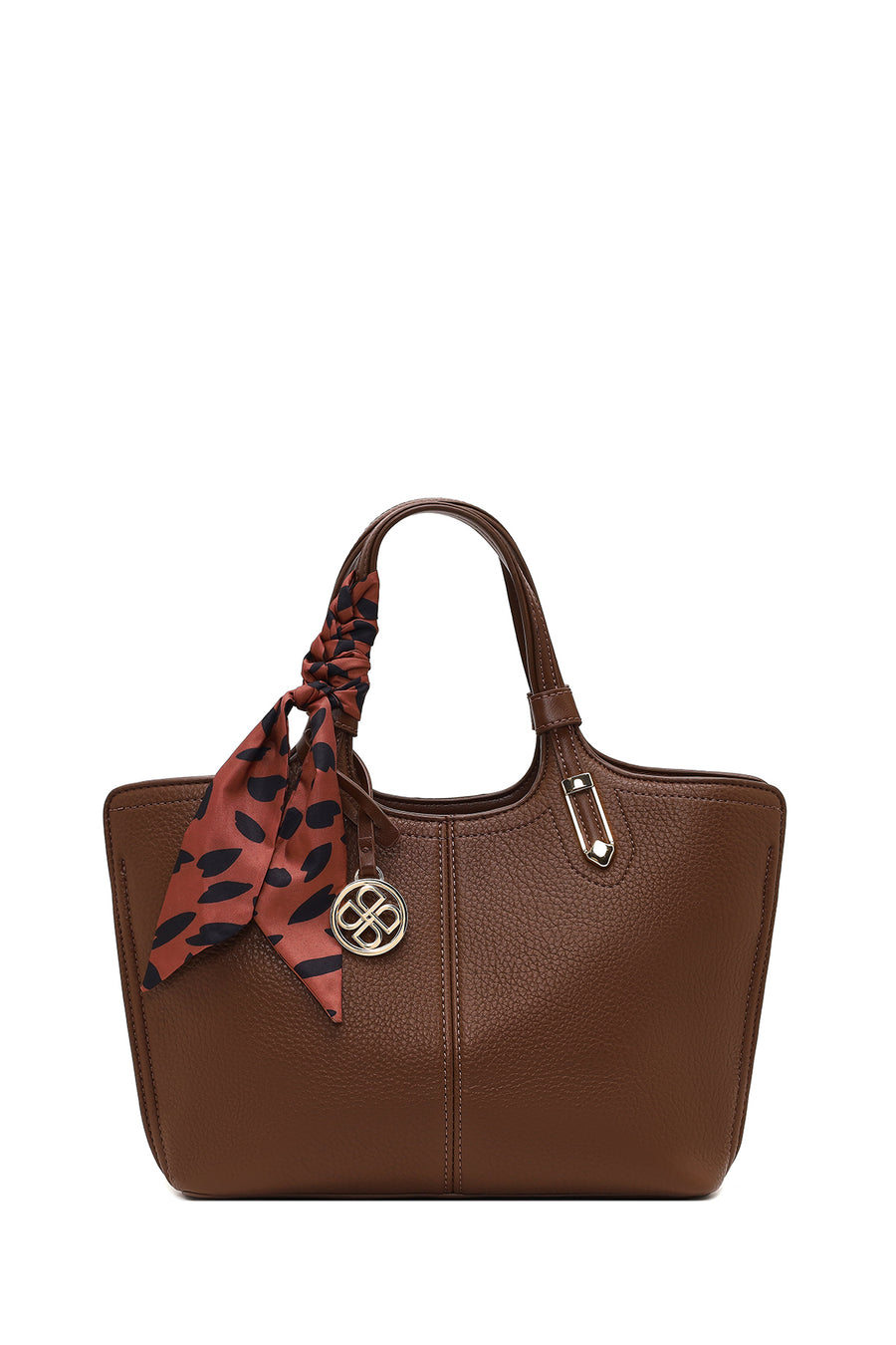 Women's Brown Long Strapped Accessorized Shoulder Bag