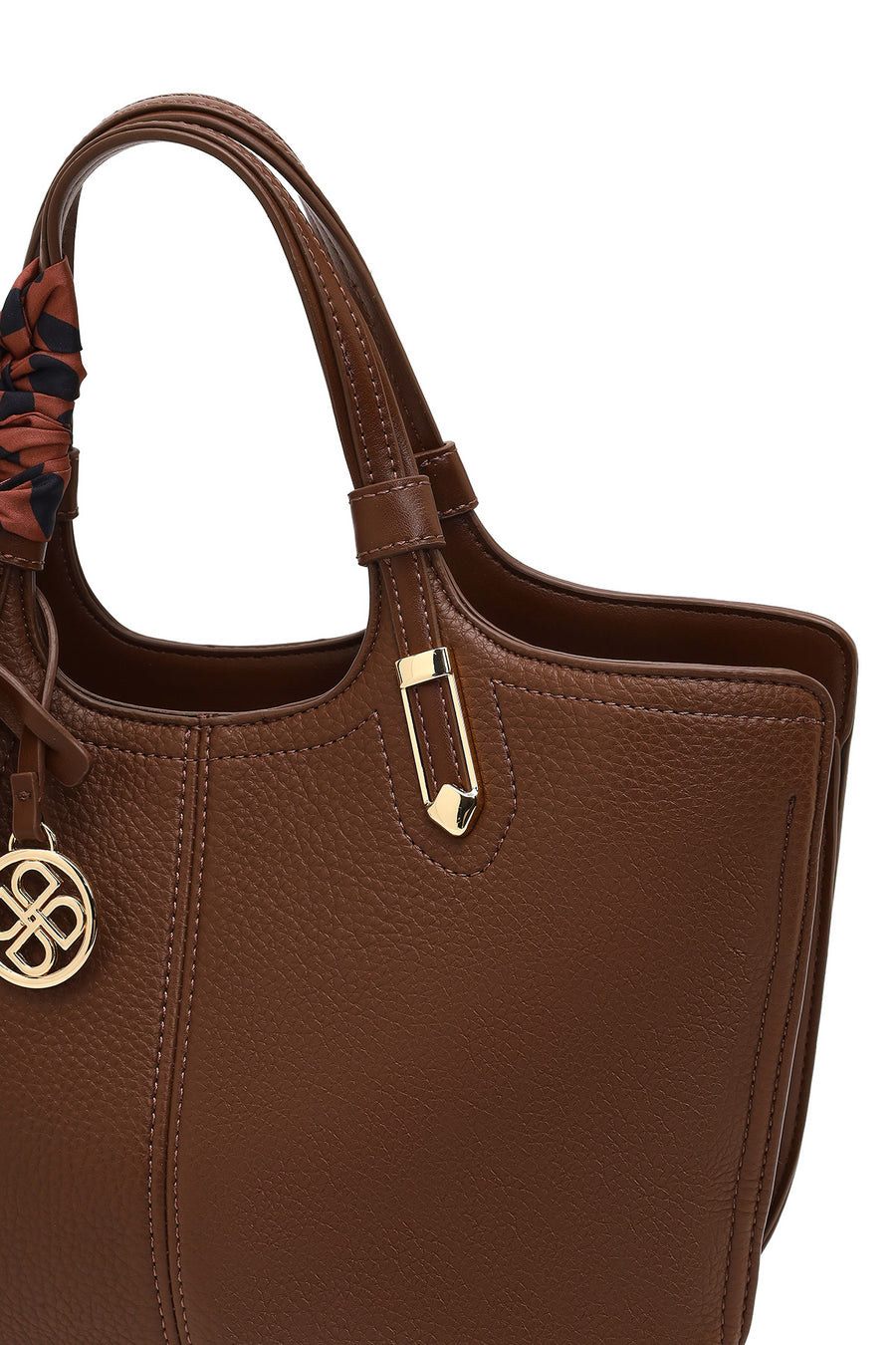 Women's Brown Long Strapped Accessorized Shoulder Bag