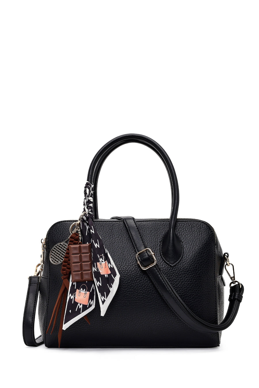Women's Black Long Strapped Charm Classic Shoulder Bag 25WBD2860FT | Derimod