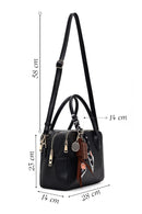 Women's Black Long Strapped Charm Classic Shoulder Bag | Derimod