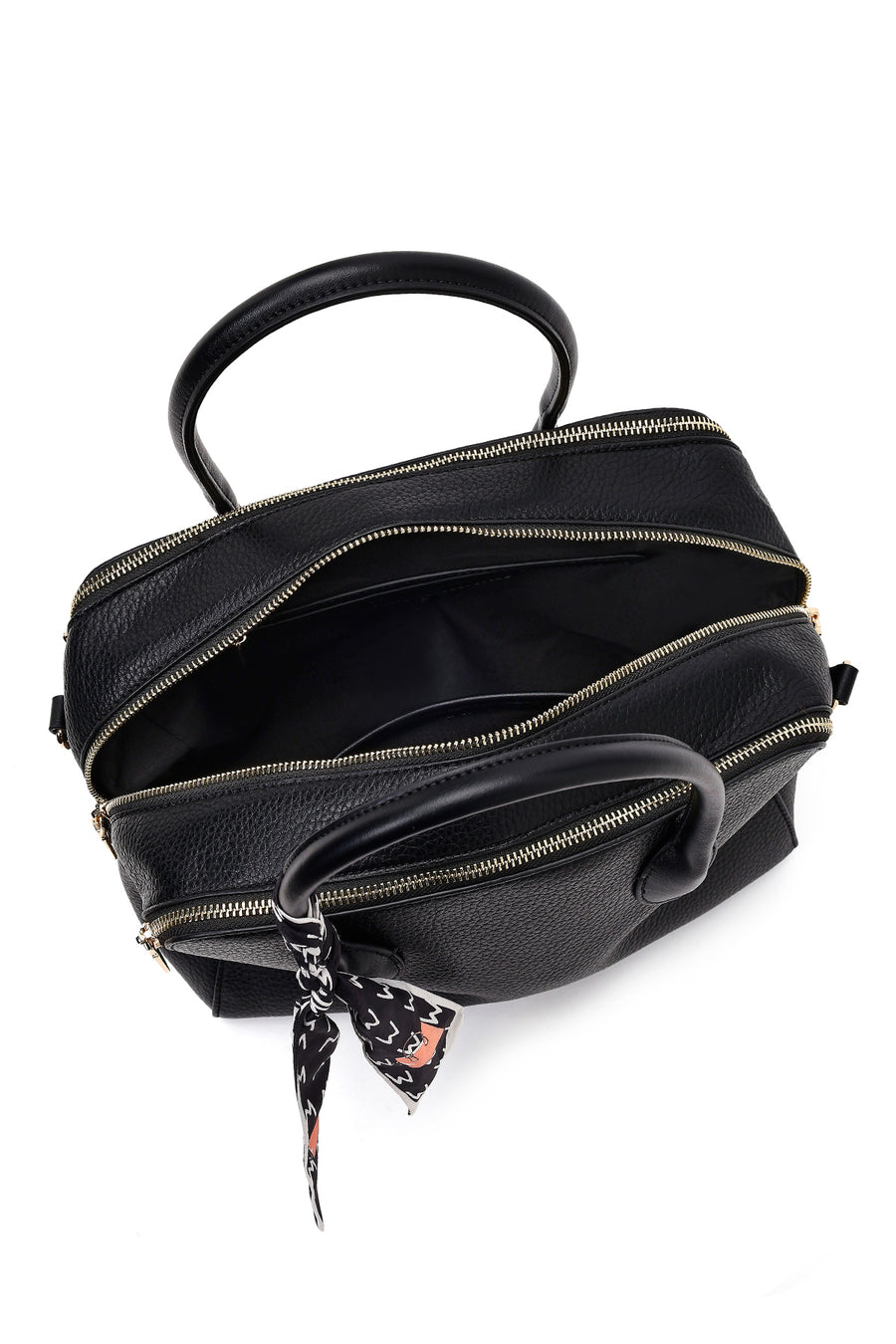 Women's Black Long Strapped Charm Classic Shoulder Bag