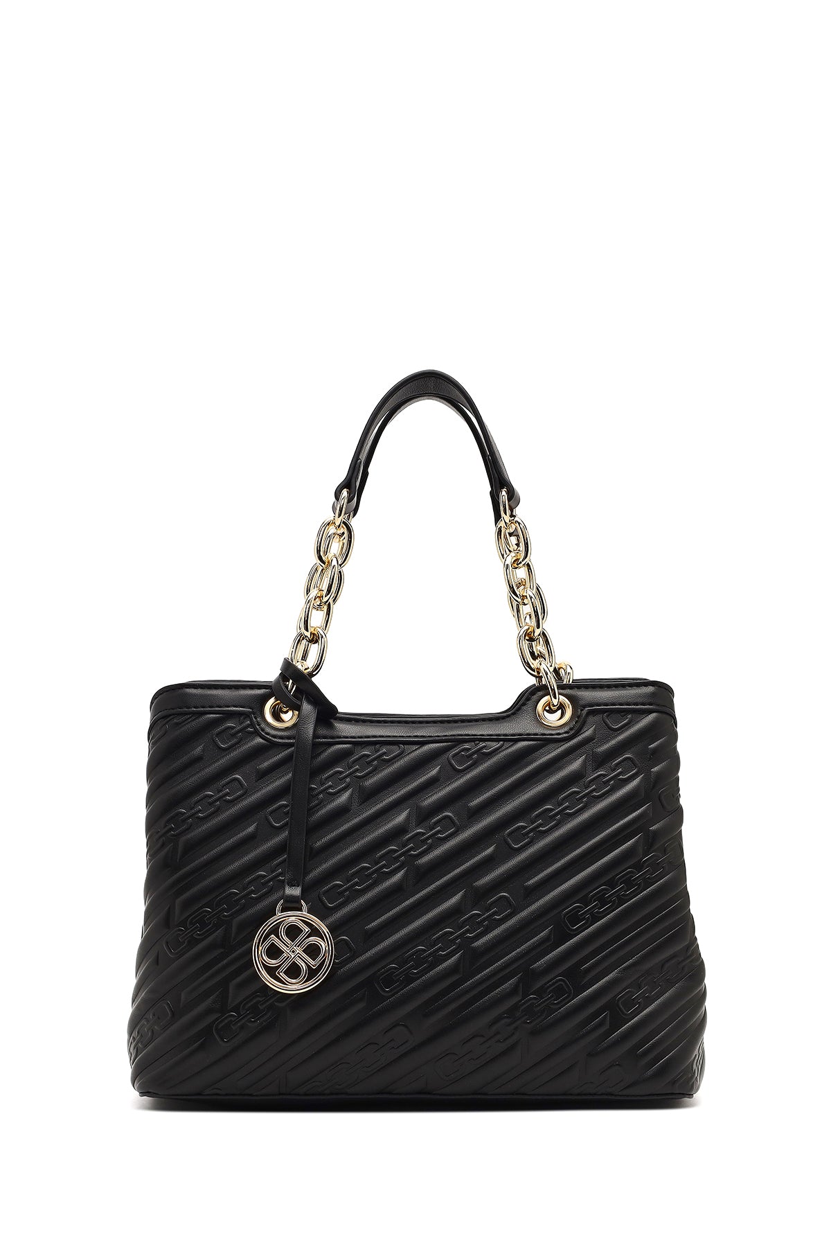 Kadın Siyah Uzun Askılı Baskılı Kol Çantası