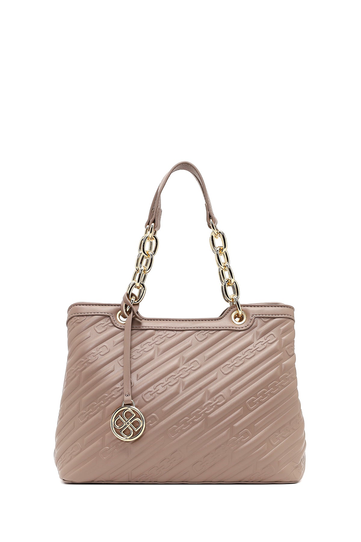 Kadın Gri Uzun Askılı Baskılı Kol Çantası