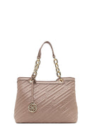 Women's Gray Long Strap Printed Shoulder Bag | Derimod