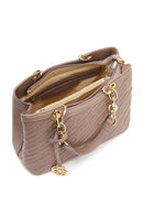 Women's Gray Long Strap Printed Shoulder Bag | Derimod