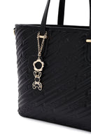 Women's Black Printed Long Strapped Charm Classic Shoulder Bag | Derimod