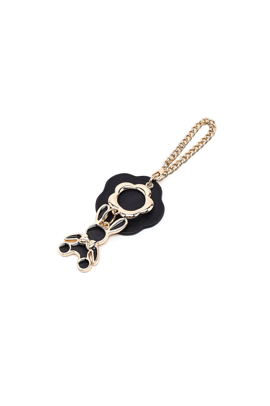 Women's Black Printed Long Strapped Charm Classic Shoulder Bag