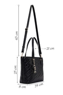 Women's Black Printed Long Strapped Charm Classic Shoulder Bag | Derimod