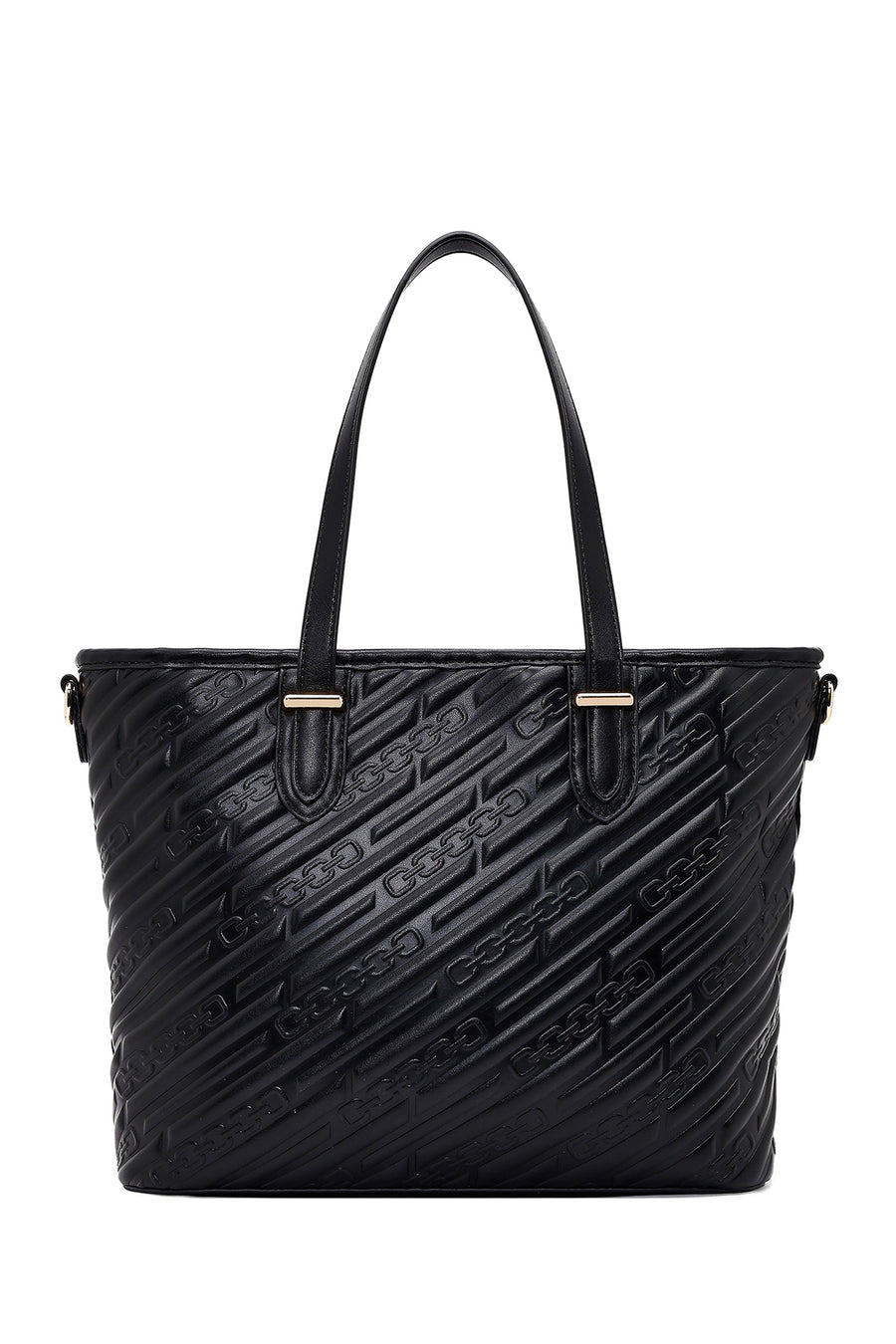 Women's Black Printed Long Strapped Charm Classic Shoulder Bag