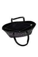 Women's Black Printed Long Strapped Charm Classic Shoulder Bag | Derimod